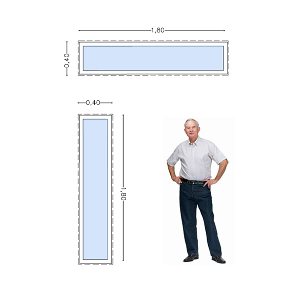 Imagen de Ventana UPVC 180 X 40 doble  vidrio fijo