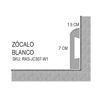 Imagen de Zócalo de 7 cms, curvo - Poliestireno rígido blanco - PRECIO POR UNIDAD DE 2.85 MTS.