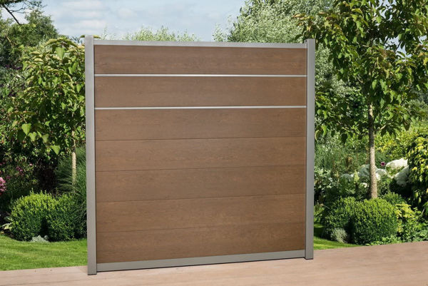 Imagen de CERCO DE WPC CON POSTES DE ALUMINIO TODO INCLUIDO - PRECIO POR MODULO DE 1.95M DE ANCHO X 2.00 M DE ALTO