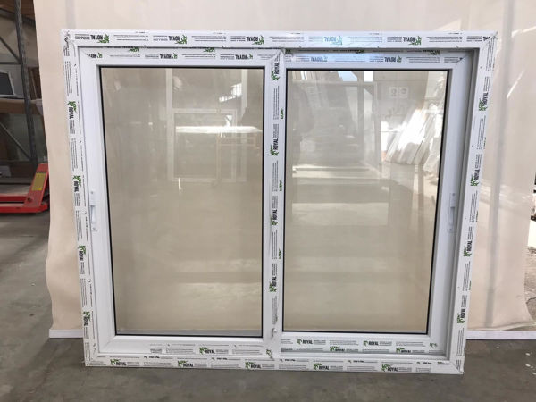 Imagen de Ventana PVC 140x120 VIDRIO 5mm templado  corrediza - INCLUYE MOSQUITERO. STKC-SG140120