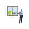 Imagen de Ventana PVC DVH ROBLE CLARO 140x120 doble vidrio corredizas.