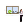 Imagen de Ventana PVC DVH  ROBLE CLARO 160 x 100  doble vidrio corredizas.