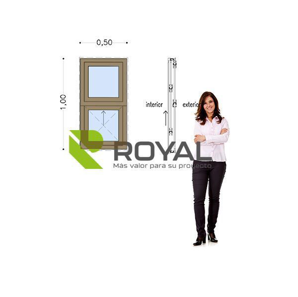 Imagen de Ventana PVC DVH ROBLE CLARO  50 x 100 doble vidrio guillotina .