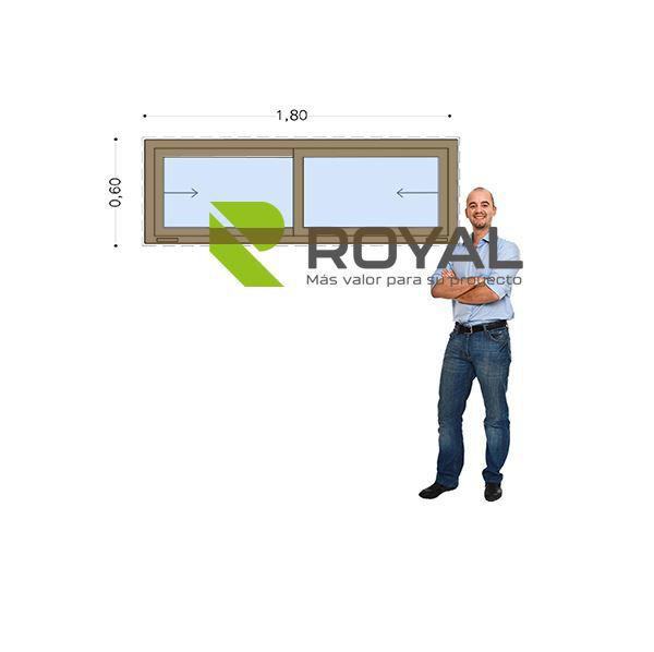 Imagen de Ventana PVC DVH  ROBLE CLARO 180 x 60  doble vidrio corredizas .