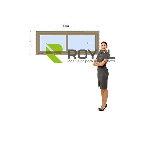 Imagen de Ventana PVC DVH ROBLE CLARO 160 x 60  doble vidrio  corredizas.