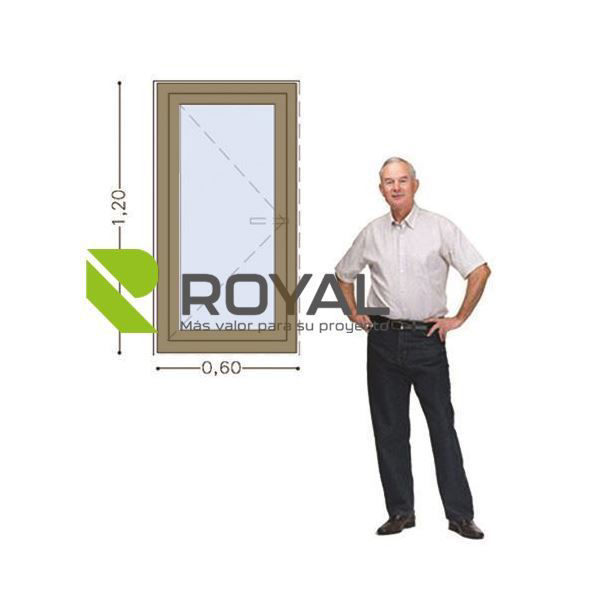 Imagen de Ventana PVC 60x120 doble vidrio BATIENTE -  ROBLE CLARO - INT. MANO IZQ.