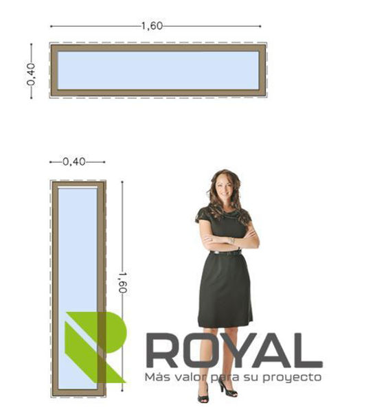 Imagen de Ventana PVC DVH ROBLE CLARO 160x40 doble vidrio fijo.