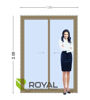 Imagen de Puerta Ventana PVC DVH ROBLE CLARO 160 x 205 doble vidrio corrediza.