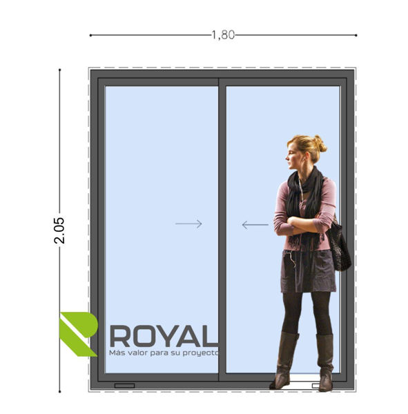 Imagen de Puerta Ventana PVC DVH ANTRACITA 180 x 205  doble vidrio  corredizas.