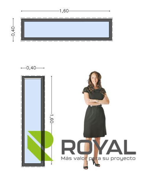 Imagen de Ventana PVC DVH ANTRACITA 160x40 doble vidrio fijo.