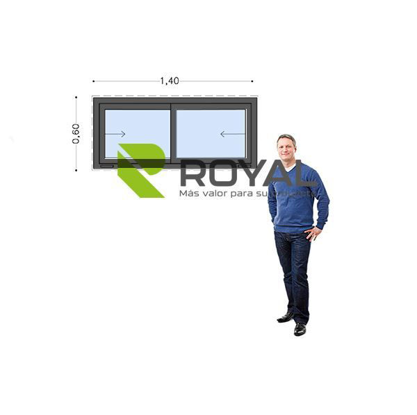 Imagen de Ventana PVC DVH ANTRACITA 140x60  doble vidrio  corredizas.