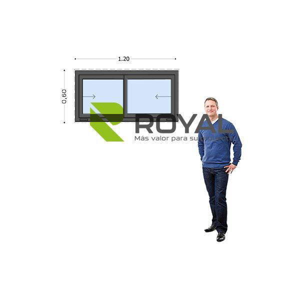 Imagen de Ventana PVC DVH ANTRACITA 120 x 60  doble vidrio  corredizas.