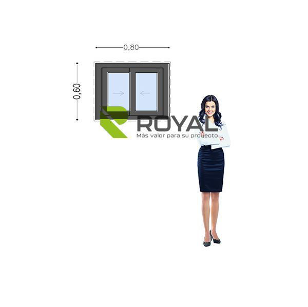 Imagen de Ventana PVC DVH ANTRACITA 80x60 doble vidrio corrediza.