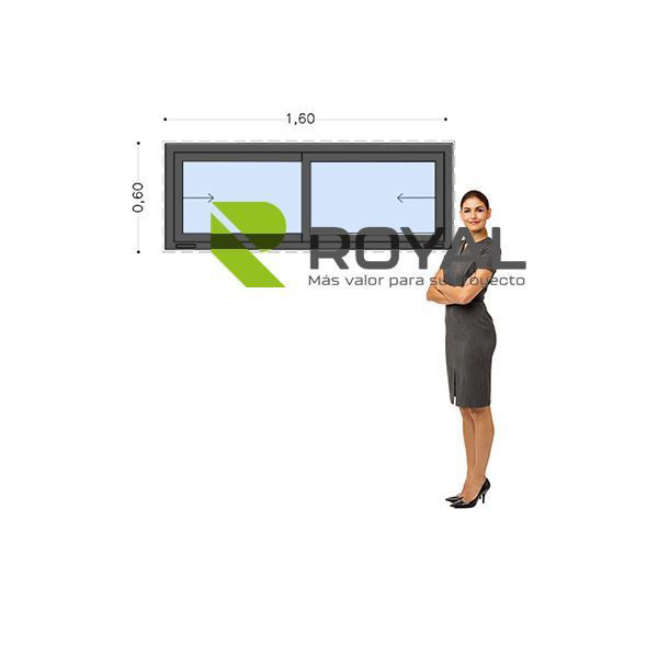 Imagen de Ventana PVC DVH ANTRACITA 160 x 60  doble vidrio  corredizas.