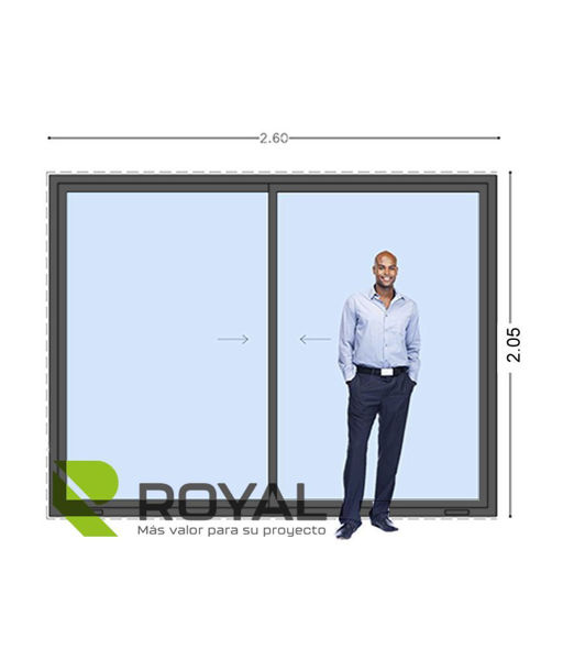 Imagen de Puerta Ventana PVC ANTRACITA 260 x 205 doble vidrio corrediza.