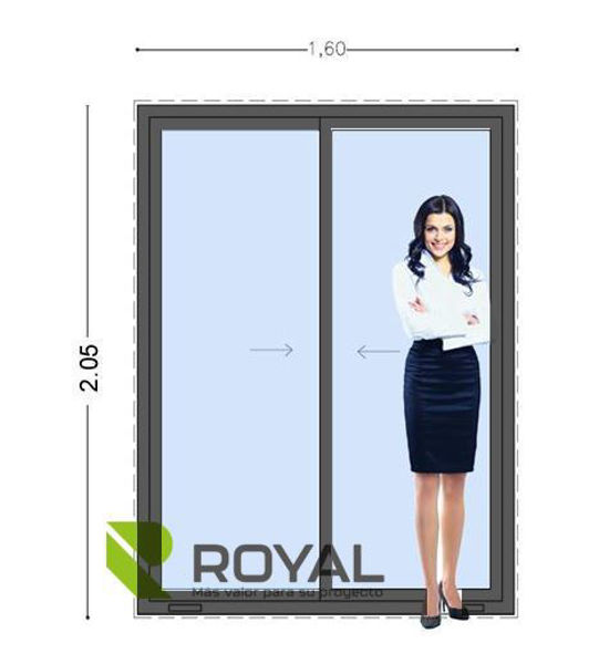 Imagen de Puerta Ventana PVC DVH ANTRACITA 160 x 205 doble vidrio corrediza.