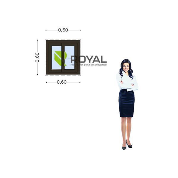 Imagen de Ventana PVC DVH EURO-BLACK 60x60 doble vidrio corrediza