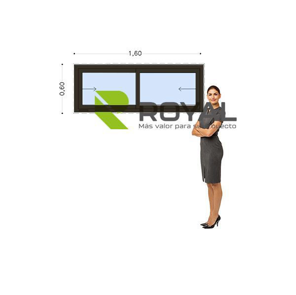 Imagen de Ventana PVC DVH EURO-BLACK 160 x 60  doble vidrio  corredizas