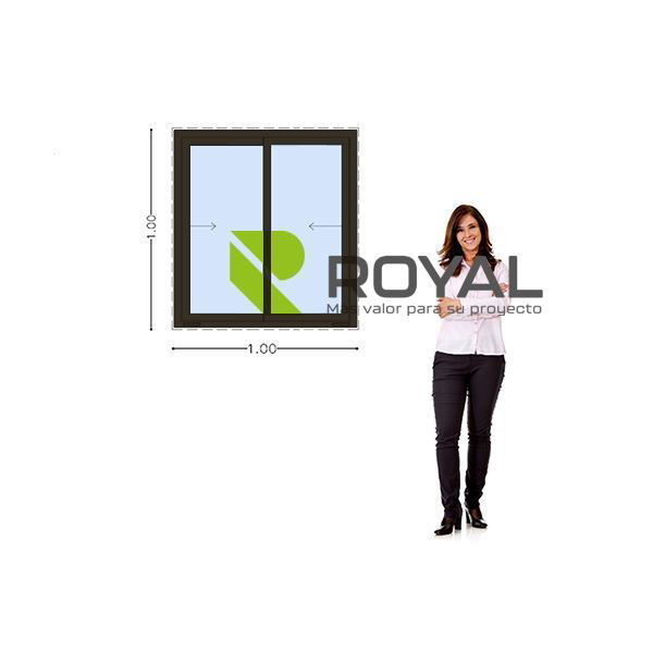 Imagen de Ventana PVC DVH EURO-BLACK 100x100  doble vidrio corredizas