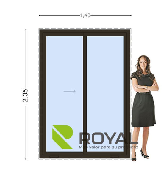 Imagen de Puerta Ventana UPVC  DVH EURO-BLACK 140 x 205 doble vidrio corrediza