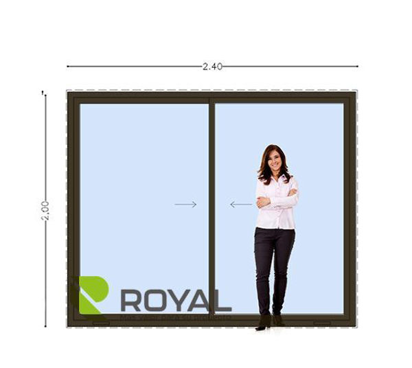 Imagen de Puerta Ventana PVC DVH EURO-BLACK 240 x 205 doble vidrio corredizas