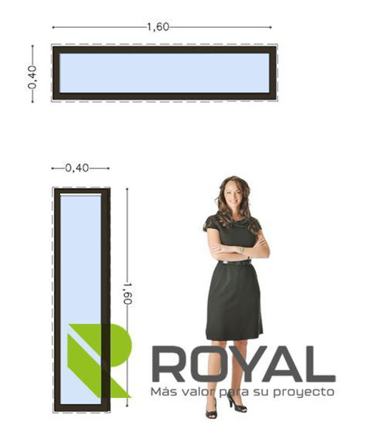 Imagen de Ventana PVC DVH EURO-BLACK 160x40 doble vidrio fijo .