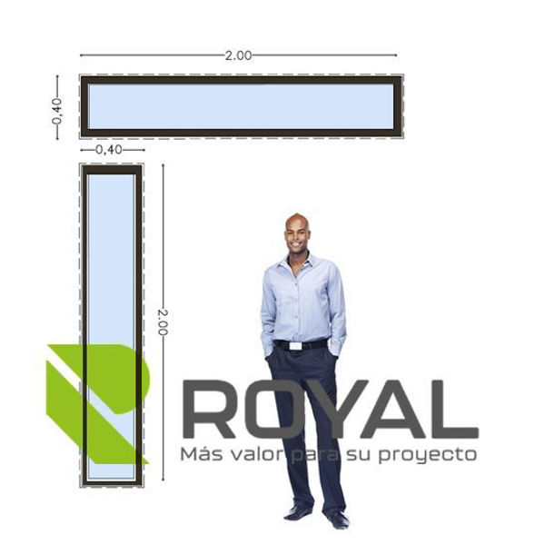 Imagen de Ventana PVC DVH EURO-BLACK 200x40 doble vidrio fijo