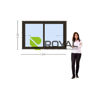 Imagen de Ventana PVC DVH  EURO-BLACK 160 x 100  doble vidrio corredizas