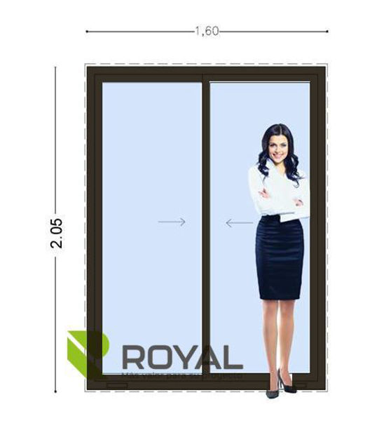 Imagen de Puerta Ventana PVC DVH EURO-BLACK 160 x 205 doble vidrio corrediza (Mosquitero incluído)