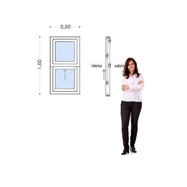 Imagen de Ventana PVC DVH 50 x 100 doble vidrio guillotina (Incluye Mosquitero)