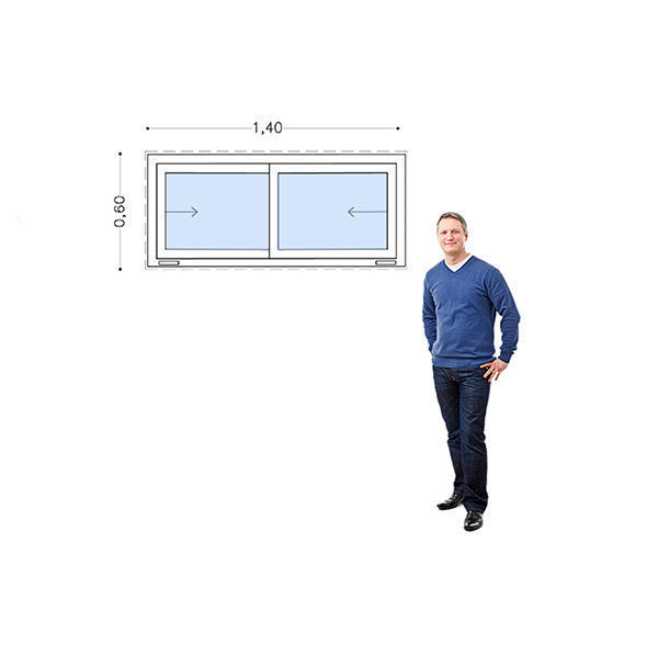 Imagen de Ventana PVC DVH140x60  doble vidrio  corredizas (Incluye Mosquitero)