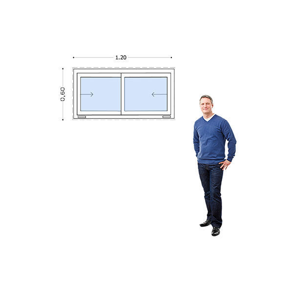 Imagen de Ventana PVC DVH 120 x 60  doble vidrio  corredizas
