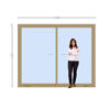 Imagen de Puerta Ventana PVC DVH 240 x 205  ROBLE CLARO doble vidrio corredizas .