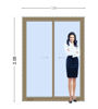 Imagen de Puerta Ventana PVC DVH ROBLE CLARO 160 x 205 doble vidrio corrediza.