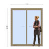 Imagen de Puerta Ventana PVC DVH ROBLE CLARO 180 x 205  doble vidrio  corredizas.