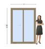 Imagen de Puerta Ventana UPVC  DVH ROBLE CLARO 140 x 205 doble vidrio corrediza.