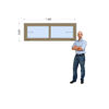 Imagen de Ventana PVC DVH  ROBLE CLARO 180 x 60  doble vidrio corredizas .