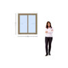 Imagen de Ventana PVC DVH ROBLE CLARO  100x100  doble vidrio corredizas.