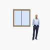 Imagen de Ventana PVC DVH ROBLE CLARO 120x120 doble vidrio corredizas.