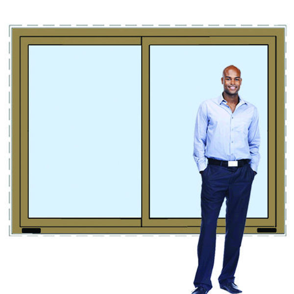 Imagen de Ventana PVC ROBLE CLARO  DVH 200x160 doble vidrio corredizas
