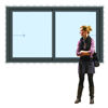 Imagen de Ventana PVC ANTRACITA DVH 200 x 120  doble vidrio  corredizas
