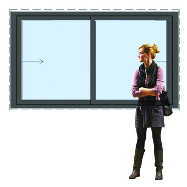 Imagen de Ventana PVC ANTRACITA DVH 200 x 120  doble vidrio  corredizas