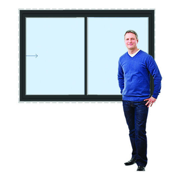 Imagen de Ventana PVC EURO-BLACK DVH 180 x 120 doble vidrio corrediza