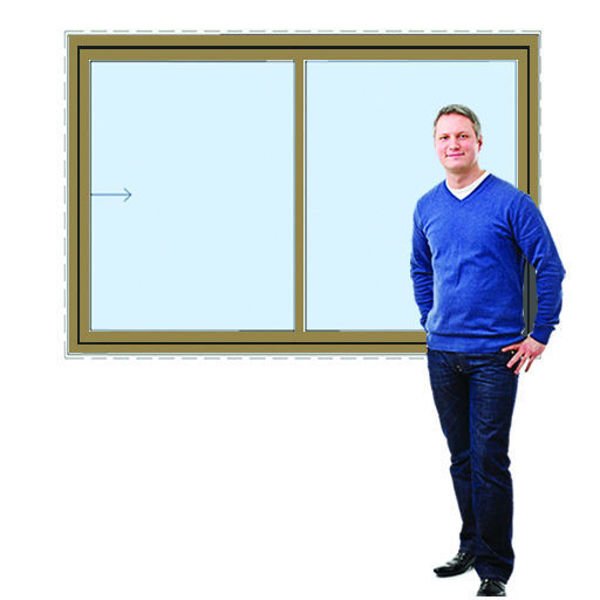 Imagen de Ventana PVC DVH  ROBLE CLARO 180 x 120 doble vidrio corrediza