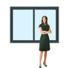 Imagen de Ventana PVC DVH GRIS ANTRACITA 160 x 120  doble vidrio corrediza