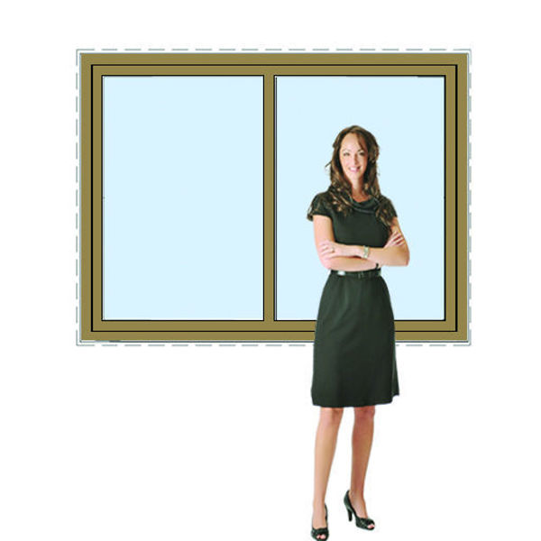 Imagen de Ventana PVC DVH ROBLE CLARO 160 x 120  doble vidrio corrediza