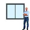 Imagen de Ventana PVC DVH ANTRACITA 140x120 doble vidrio corredizas