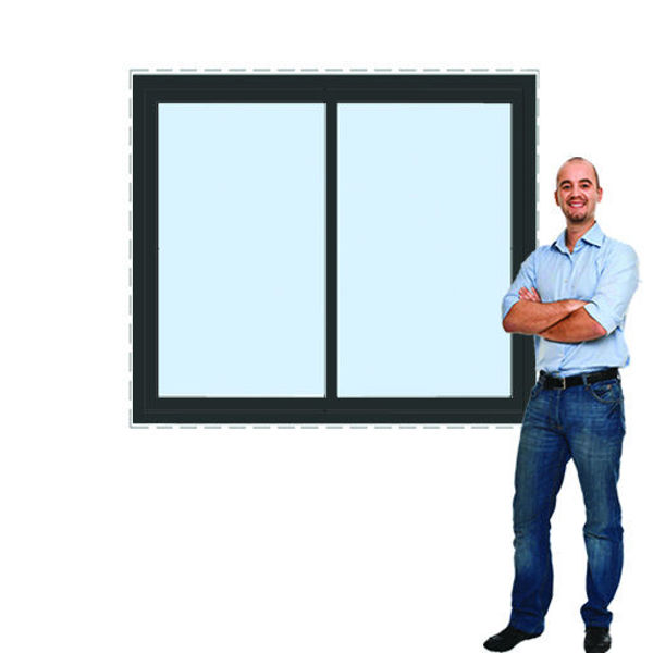 Imagen de Ventana PVC DVH EURO-BLACK 140x120 doble vidrio corredizas