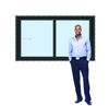 Imagen de Ventana PVC DVH EURO-BLACK 180 x 100 doble vidrio corredizas (Mosquitero incluído)