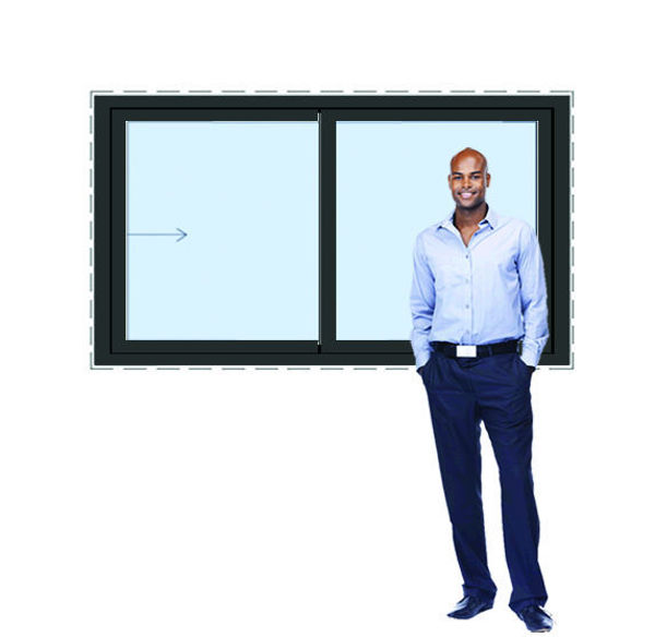 Imagen de Ventana PVC DVH EURO-BLACK 180 x 100 doble vidrio corredizas (Mosquitero incluído)